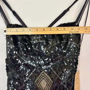 Mandalay Women’s Sleeveless Sequin Hi Low Formal Gown Dress Black Size 6 NWT thumbnail 7