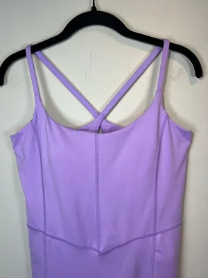 All In Motion Athletic Romper Body Suit Lilac Purple Shelf Bra Bike Shorts Large thumbnail 2