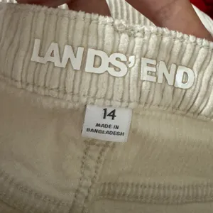 Y2K Lands' End Corduroy Baggy Wide Leg Pants Women’s 14 Cream Ivory Straight thumbnail 3