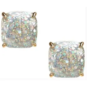 NEW/NWT Kate Spade Opal Glitter Square Stud Earrings thumbnail 2