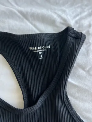 Year of Ours Black Ribbed Racerback Tank Top thumbnail 2