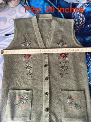 Vest with embroidered detail Green Size M thumbnail 5