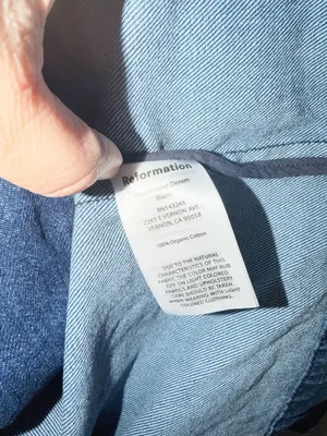 Reformation Elsa Relaxed Denim Blazer Owens Wash Blue Size XS thumbnail 4