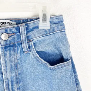 SOCIAL TOURIST Blue Ultra High Rise Baggy Hearts Patches Wide Leg Jeans 26 Boho thumbnail 7
