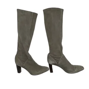Cole Haan Women's Nike‎ Air Gray Suede Stacked Heel Tall Boots Size 8B thumbnail 2
