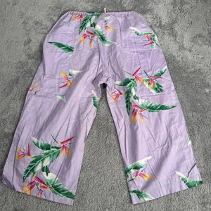 Banana Bay Trousers Pants Size Medium Palm Floral Pattern Resortwear Cropped USA thumbnail 9