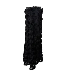 Elliatt Selena Maxi Dress Black Rosette 3D Floral Strapless Gown thumbnail 3