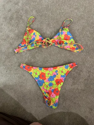 Amazon Neon Floral Bikini Set - Green, Pink, Blue, Orange thumbnail 6