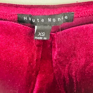 Haute Monde Rich Red Velvet Top thumbnail 3