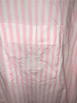 Lauren Ralph Lauren Pink Striped Short-Sleeve button up Shirt Coastal Grandma thumbnail 10