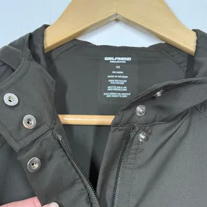 Girlfriend Collective Windbreaker Jacket Women XS Green Full Zip Hoodie Crop NWT thumbnail 7