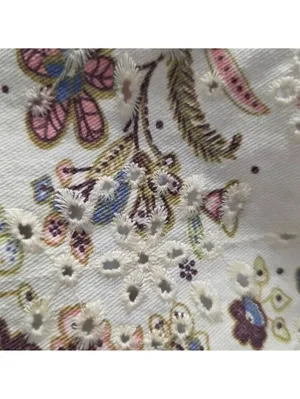 Solitaire Floral Eyelet Button Up Shirt Jacket Medium thumbnail 6