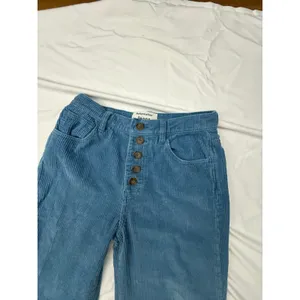 Reformation‎ Jeans Blue Corduroy Wide Leg Pants Button Fly High Rise Size 27 thumbnail 2