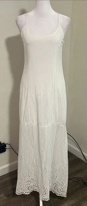 lovestitch White Eyelet Hem Maxi Slip thumbnail 1