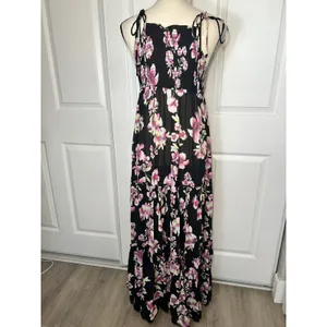 Free‎ People NWT Garden Party Black Purple Floral Maxi Dress Small Wedding Guest thumbnail 5