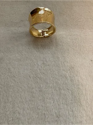 Polished Gold Wide Hinged Cuff Bracelet - Women Jewelry thumbnail 2