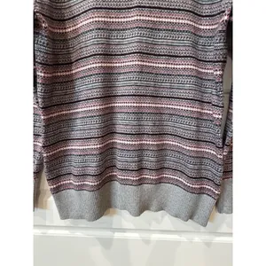 L.L.Bean Gray Fair Isle Turtleneck Sweater Cashmere Blend Large Preppy Gorpcore thumbnail 5