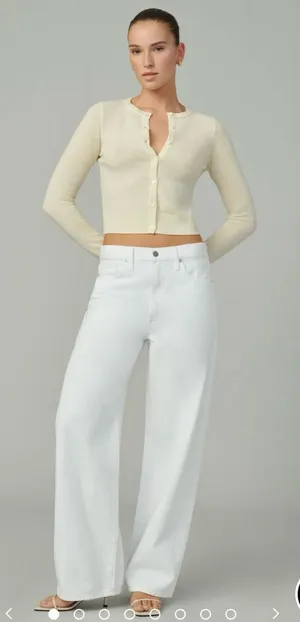 Joe's Jeans NWT The Ryan Low Slung Baggy White Wide-Leg Jeans Size 25 thumbnail 1