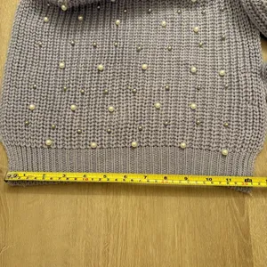 Jessica Simpson Lavender Light Purple Knit Scarf Beads thumbnail 3