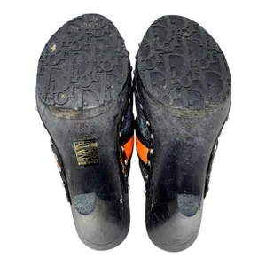 Dior Galliano SS 2006 Flight Diorissimo Monogram Denim Platform Clog Heels EU 36 thumbnail 13