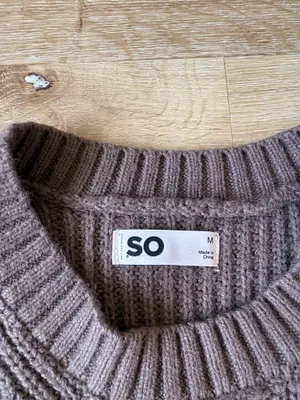 Brown Ribbed Crewneck Sweater thumbnail 4