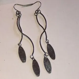 Elegant Silver Tone Boho Dangle Earrings thumbnail 4