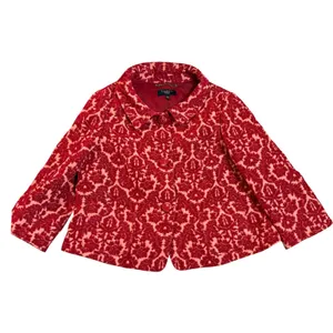 Talbots Petites Red Damask Jacquard Blazer‎ Dark Academia Textured Festive 14P thumbnail 8