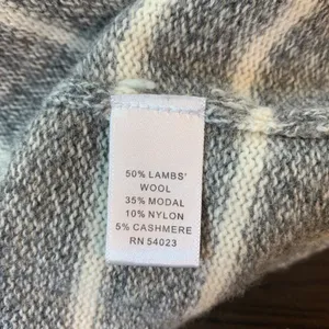 Banana Republic Womens‎ Striped Cardigan Sweater Size S Wool Blend Gray White thumbnail 4