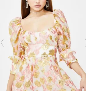 For Love And Lemons Rose Madame Brocade Romper thumbnail 5