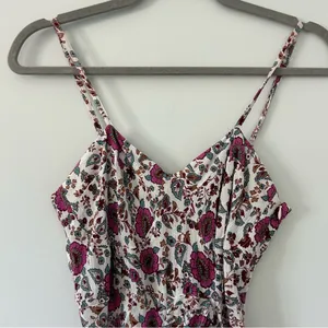Anthropologie RAGA Summer Bloom Pink Red Cream Floral Ruffle High-Low Dress XS thumbnail 5