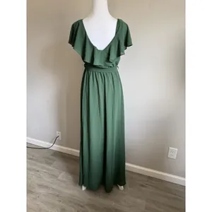 NWT Baltic Born Evergreen Katya Ruffle Maxi Dress Womens S Formal Coquette thumbnail 5