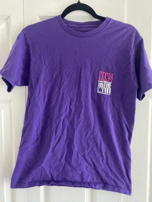 Vans Off The Wall Graphic T-Shirt Womens Size S Purple Skater Cotton Tee thumbnail 1