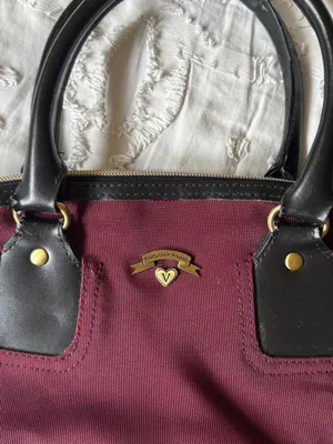 Victoria's Secret Burgundy Satchel with Black Handles thumbnail 4