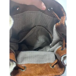 Jen & Co Backpack OS Cow Print Brown Faux Leather Tassel Western Boho Bag thumbnail 8