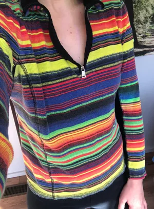 L RL Lauren Active rainbow quarter zip thumbnail 1