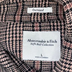 Abercrombie & Fitch Brown Plaid Long Sleeve Button Down Shirt Shaket Jacket Sz L thumbnail 3