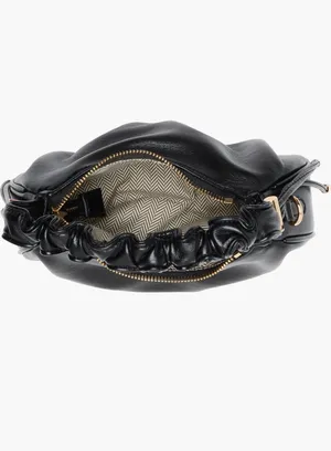 Urban Expressions Black Ruched Hobo Crossbody Shoulder Bag thumbnail 6