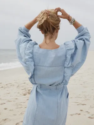 Free People Imogene Denim Mini Dress thumbnail 2