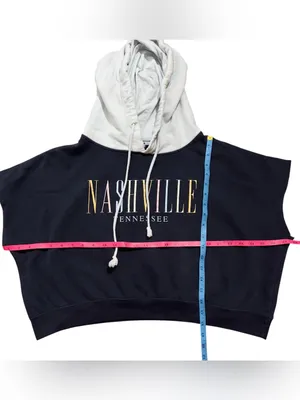 MV Sport Nashville Tennessee Colorblock Pastel Cropped Fleece Hoodie Sweatshirt thumbnail 4