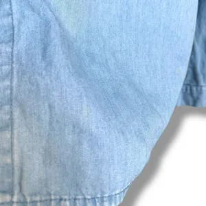 Vintage 90s‎ Embroidered Chambray Denim Shirt Button Down Floral Long Sleeve thumbnail 5