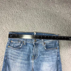 7 For All Mankind Skinny Jeans Women 26 Medium Wash Whiskered Stretch‎ Denim thumbnail 4