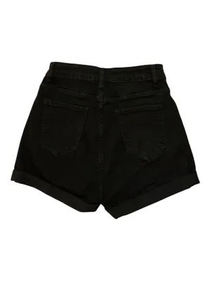 Cider Black High-Waisted Cuffed Denim Shorts – Size S (Waist 26) thumbnail 2