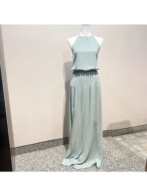 Show Me Your MuMu Dress Small Heather Halter Sage Crisp Wedding Resort Beach thumbnail 4