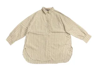HELLIE Oversized Relaxed Fit Stripped Button Down Long Sleeve Shirt SZ S Casual thumbnail 1