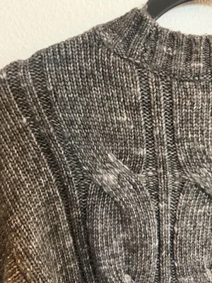 American‎ Eagle Sweater Cable Knit XS Grey Oversized Chunky Fisherman Pullover thumbnail 5