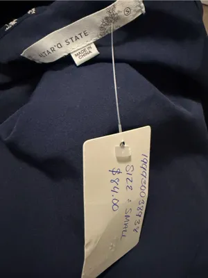 Altar’d State mini jesse Blue Embroidered Puff Sleeve Dress Cottagecore small thumbnail 6