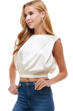 TCEC | NWOT | Satin Muscle Top | M | Champagne | CT7484 thumbnail 2