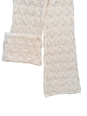 NWT Shade & Shore Crochet Cover Up Pants Set Boho Beach Vacation Medium thumbnail 5