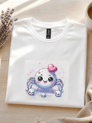 Cute Spider Graphic T-Shirt Halloween Theme 100% Cotton Size XL thumbnail 2