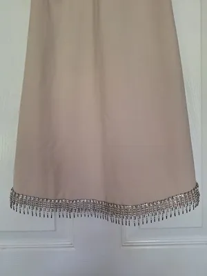 NWT Heiress Beverly Hills Seasonless Diamante Trim Mini Dress XS Beige Nude thumbnail 4